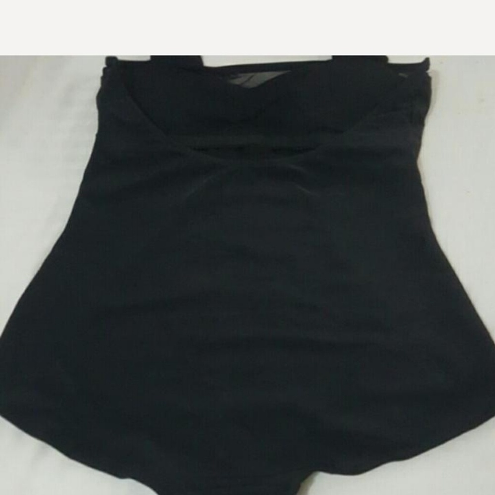 Black Mesh Patchwork Sweetheart Neck One Piece Swi - Picture 4 of 4